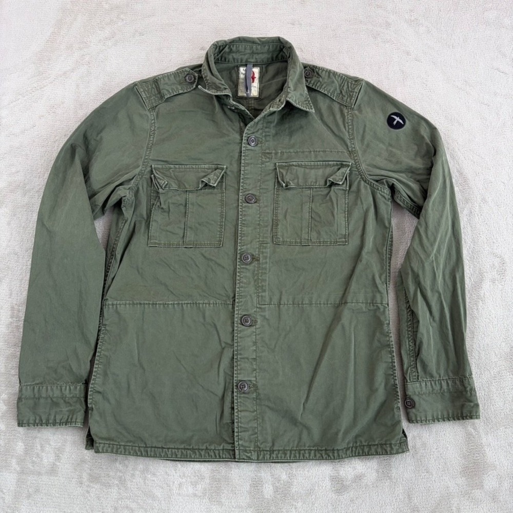 Relwen Field Jacket Shirt Military Green Utility Organic Cotton Men Medium